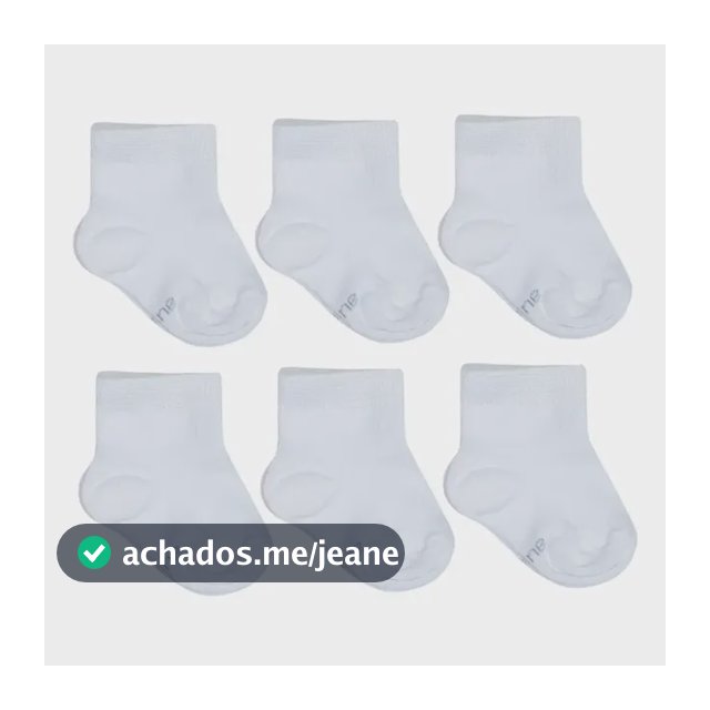 Kit Meias Para Bebê Menino E Menina 6 Pares - 0 A 12 Meses