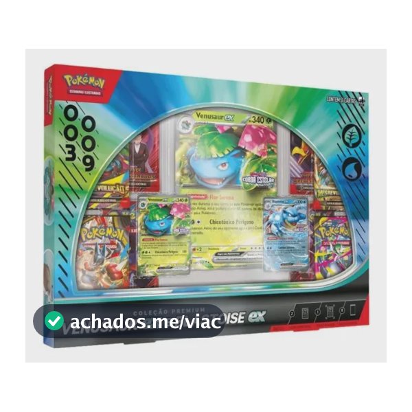 Cartas Pokémon Jogo TCG Coleção Premium Venusaur e Blastoise ex 51 Cards Copag