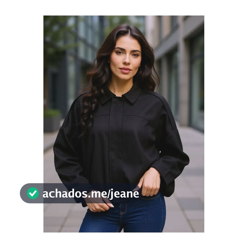 Jaqueta Casual Feminino Facinelli Preto M Liso