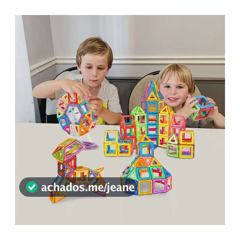 Blocos De Construção Magnéticos Brastoy Brinquedos 120 Peças 120