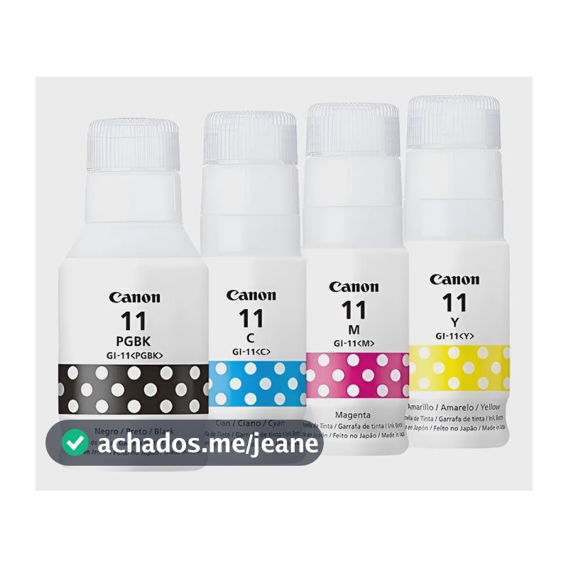 Kit 4 Tinta Canon G3160 G2160 G3170 Gi-11 4 Cores Kit 4 Cores