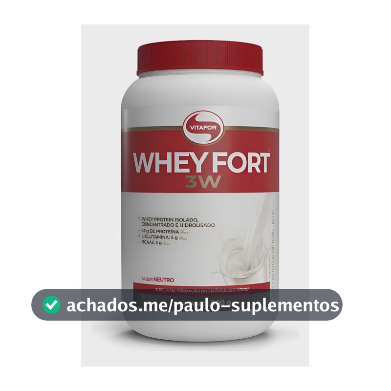 Whey Fort 3w Neutro 900g Vitafor Neutro