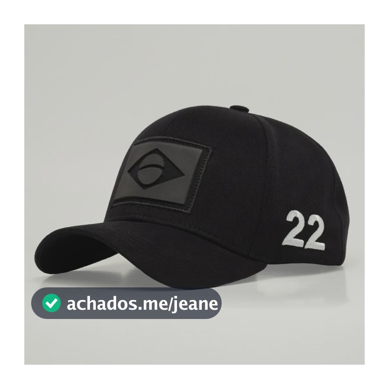 Boné 22 Patriota Brasil Bordado Trucker Aba Curva Bolsonaro Preto Un