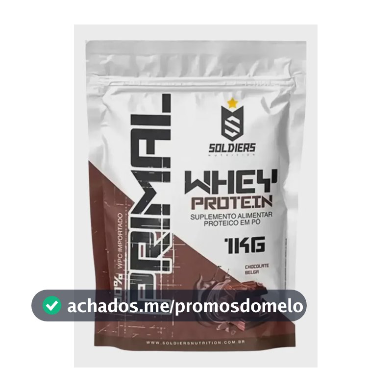 Whey Protein Primal 1kg - Soldiers Nutrition Sabor Chocolate belga