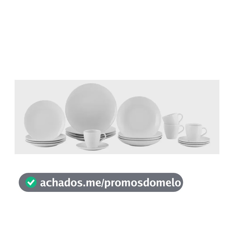 Jogo De Jantar Tramontina Porcelana Silvia 20 Peças Branco Lisa