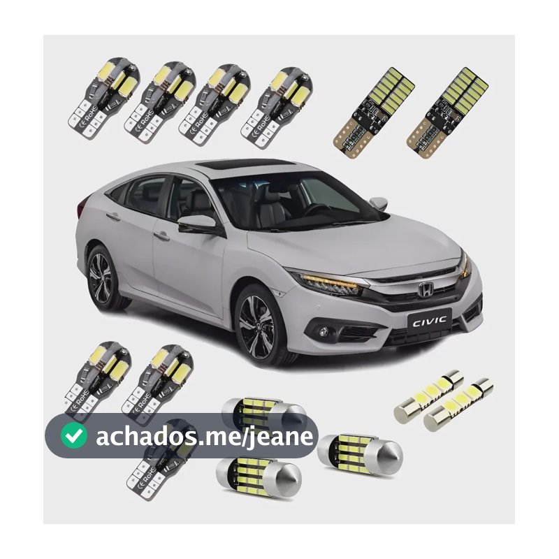 Kit Lampadas Led Premium Honda New Civic G10 2017 2018  Civic - Branco