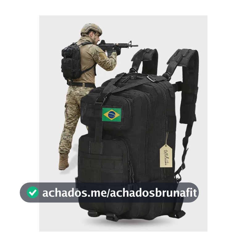 Mochila Militar Bolsa Tática Resistente 30 Litros Super Reforçada Impermeável Bandeira Brasil Brinde Utilizzei