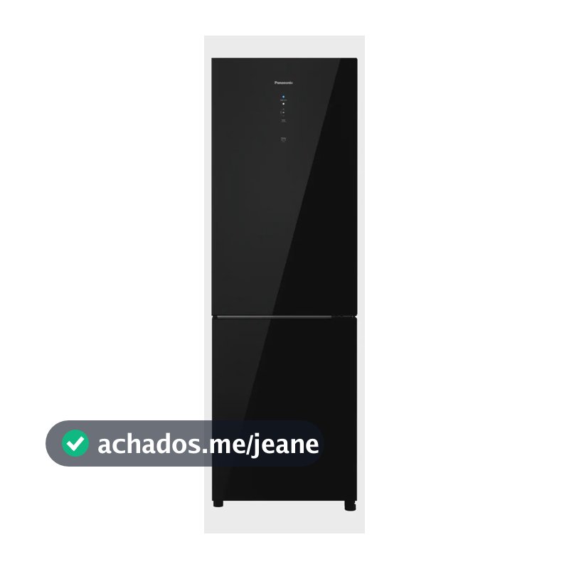 Refrigerador Panasonic 407l Black Glass Nr-bb41gv2b Preto