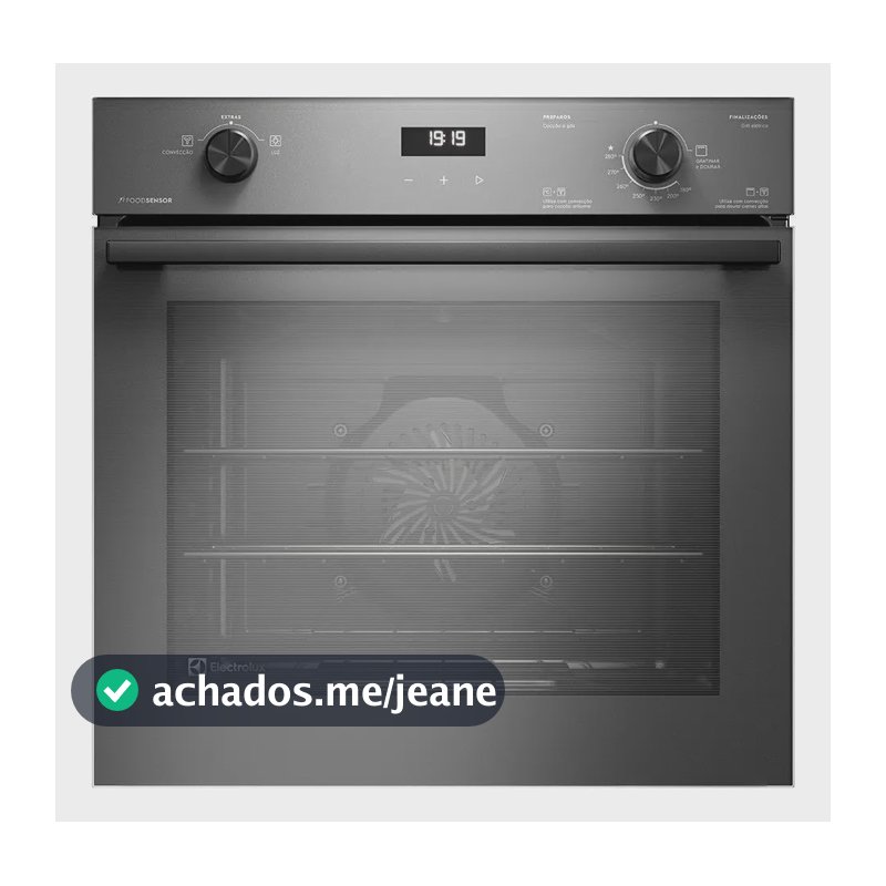 Forno a Gás de Embutir Electrolux 80 Litros Experience com FoodSensor Cinza OE8GF -