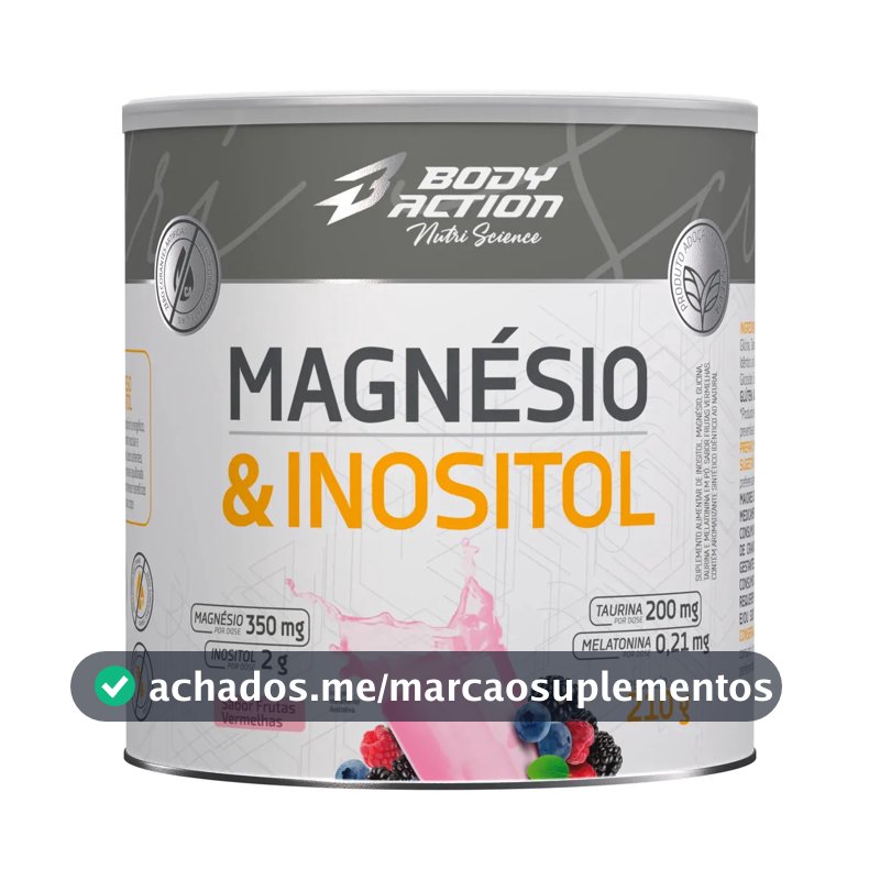 Mineral/Vitamina Bodyaction Nutri Science Magnésio E Inositol Taurina Melatonina 210g em pó sabor Frutas vermelhas x 210g