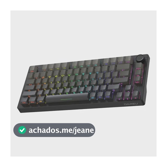 Teclado Mecânico Gamer Dareu EK75 RGB Sem Fio Bluetooth Hot Swap 75% Preto Cinza