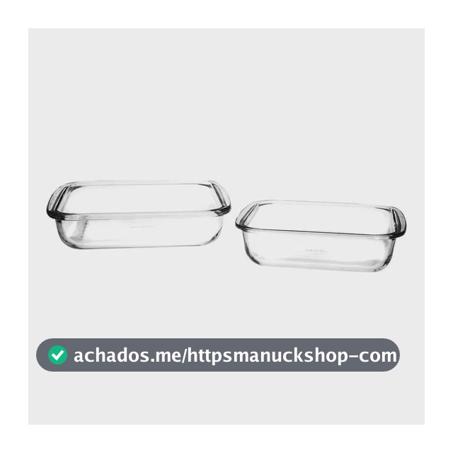 Assadeiras Quadradas Marinex 2 Peças Vidro Com Alça Transparente
