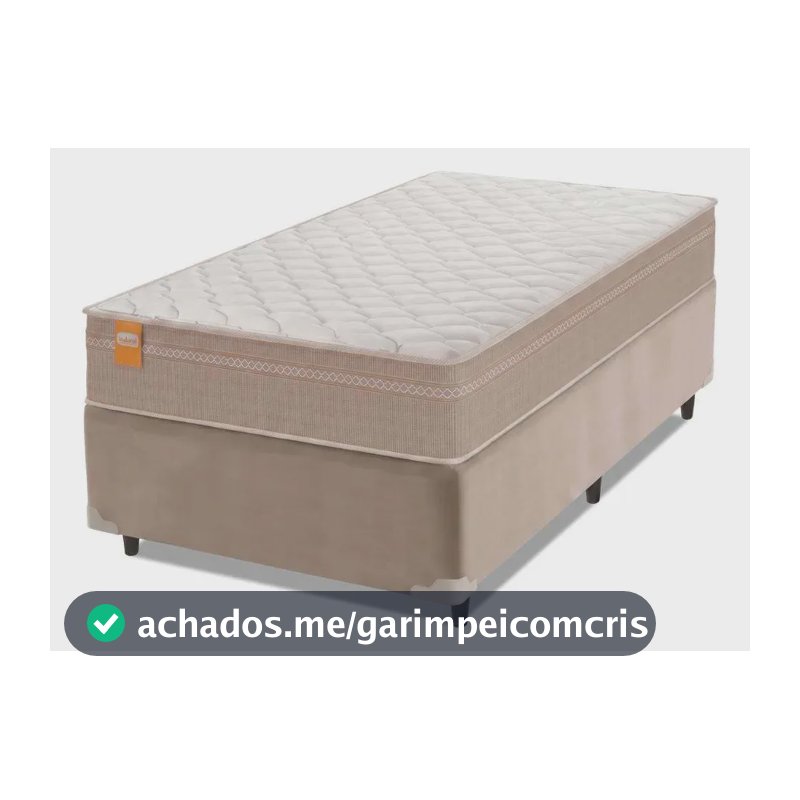 Cama Box Solteiro Inducol Qatar Molas MaxForce Pro 88x188cm Bege/Branco