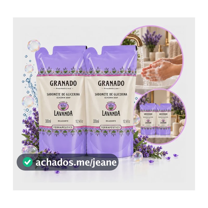 Kit 2 Refil Sabonete Liquido Lavanda Banheiro Granado 300ml