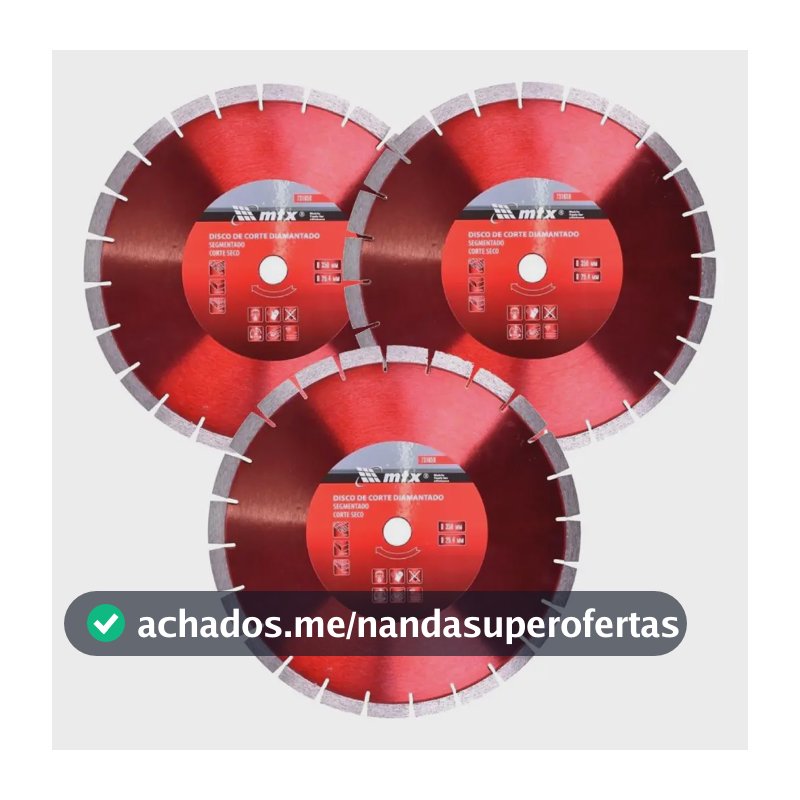 Disco De Corte Diamantado P/asfalto 14 Pol 350x25,4 3 Pç Mtx Cor Vermelho