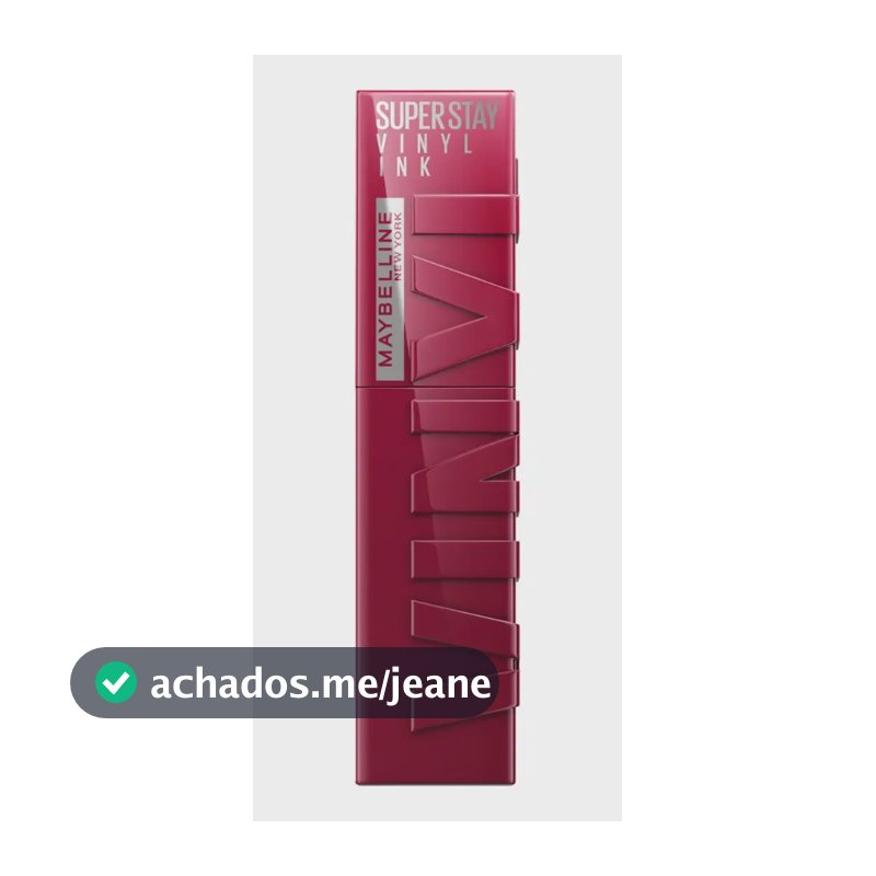 Maybelline NY SuperStay Vinyl Ink Batom Líquido, Longa Duração, Acabamento Vinil Espelhado e Efeito Gloss, Brilho Instantâneo, Conforto para os Lábios, Fórmula Vegana, Cor Unrivaled 4,2ml