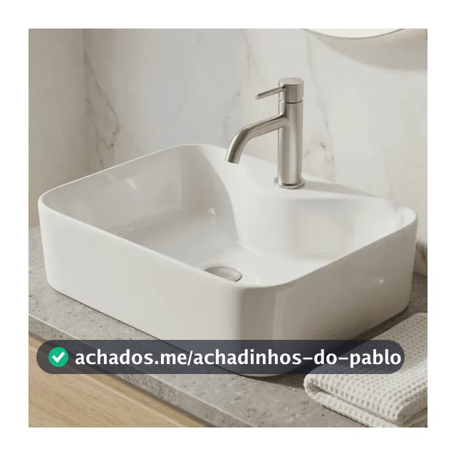 Cuba Louça Mesa De Apoio Banheiro Retangular 41cm Lemi Branco Brilhante