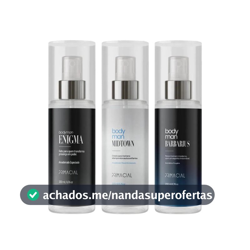 Kit Body Splash Masculino Barbarius + Enigma + Midtown 200ml