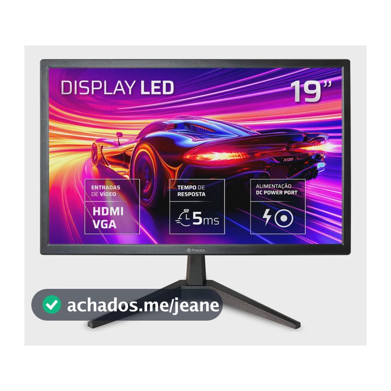 Monitor Fmaxx 19'' Led Com Hdmi Vga Vesa cor Preto MQ19V