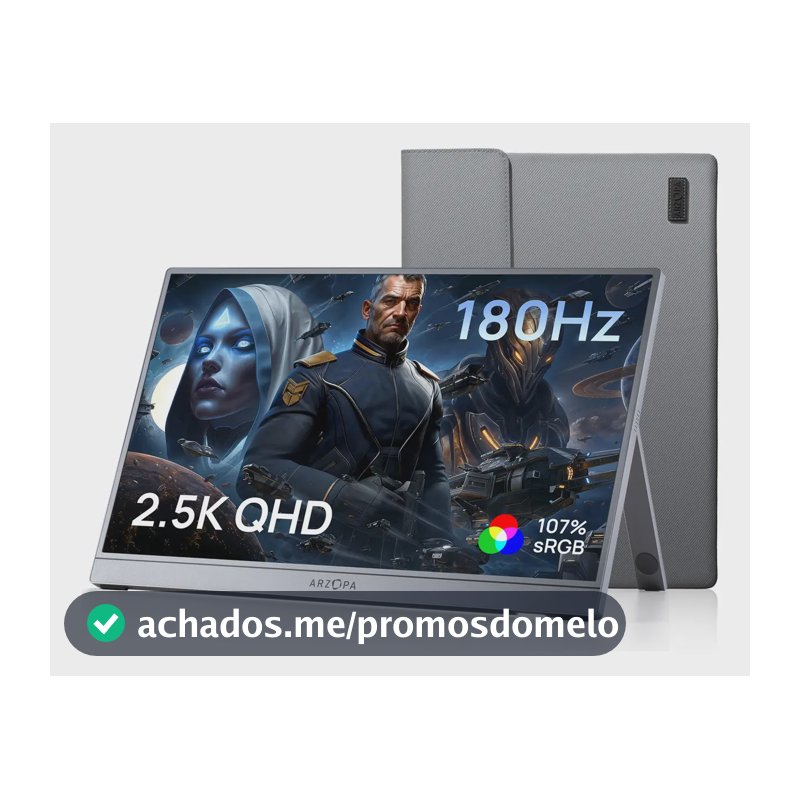 Arzopa Z3fc Monitor Portátil 16.1'' 2.5k 180hz Gamer - Cinza