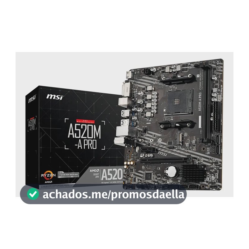 Placa-mãe Msi A520m-a Pro Am4 Matx Ddr4 Hdmi Dvi M.2