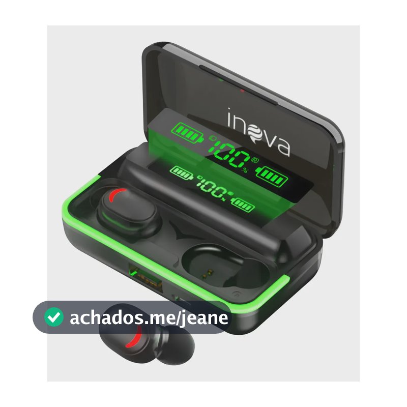 Fone De Ouvido Bluetooth Inear 60hbateria De Longa Com Bank Preto