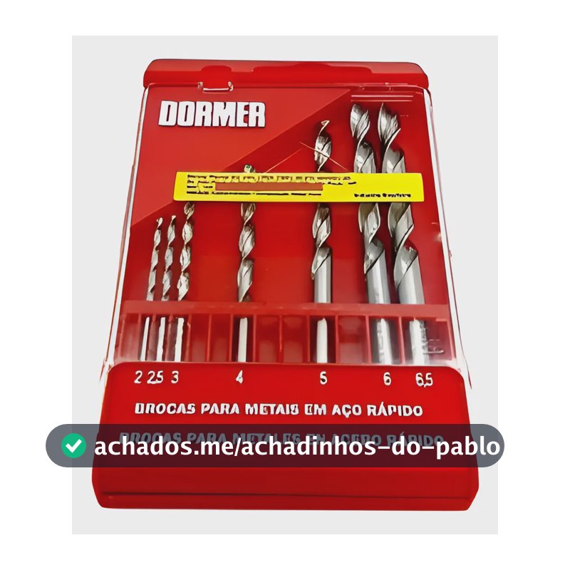 Jogo Brocas Dormer Aço Rápido 7 Peças 2mm a 6,5mm Aço Inox e Mais