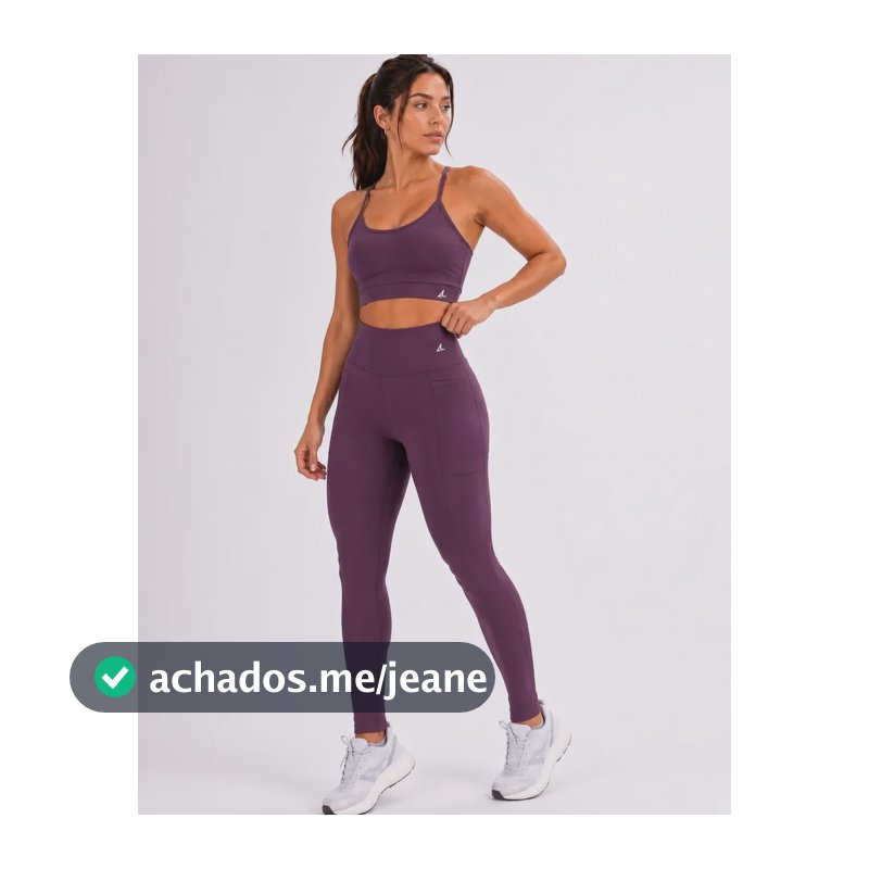 Kit Conjunto Fitness Feminino Roupa Academia Legging + Top Roxo Liso G