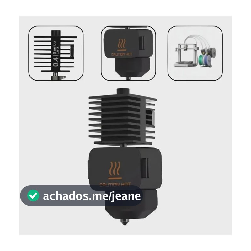 Hotend Com Bico Nozzle De Aço Endurecido 0,4mm A1 / A1 Mini