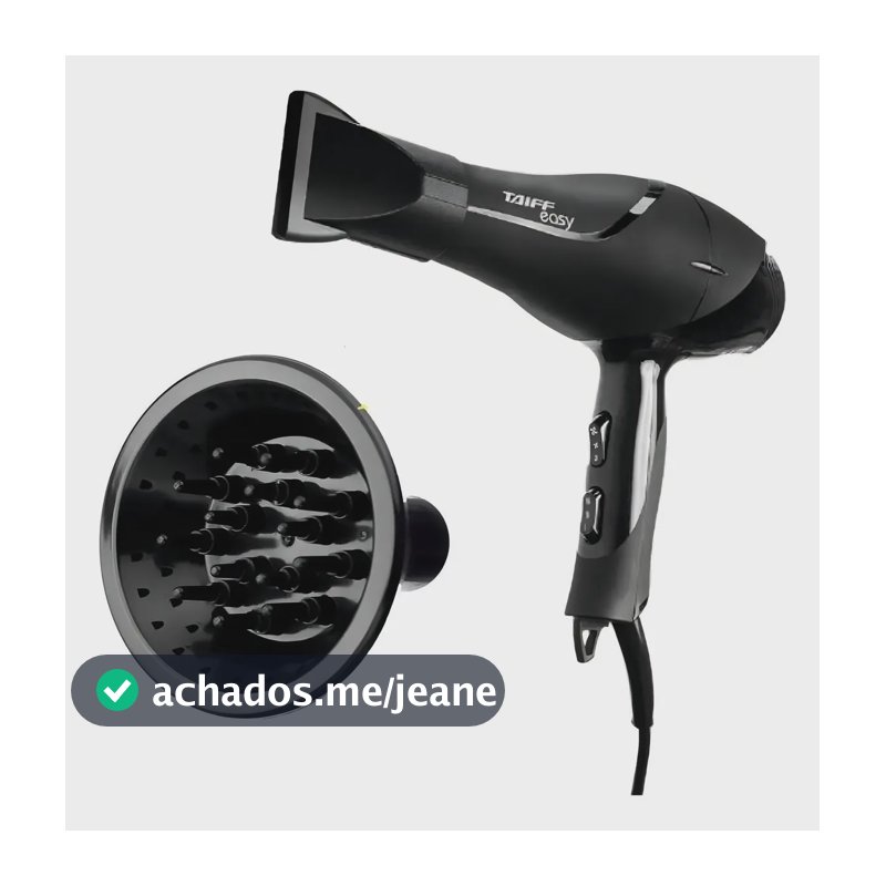 Secador De Cabelo Taiff Easy 1700w 2 Temp Com Difusor Cachos