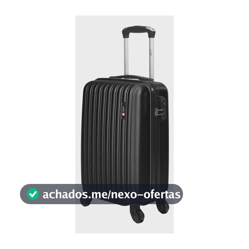 Mala de bordo 10kg ABS Rodas 360° Removíveis Londres Swiss Move Preto