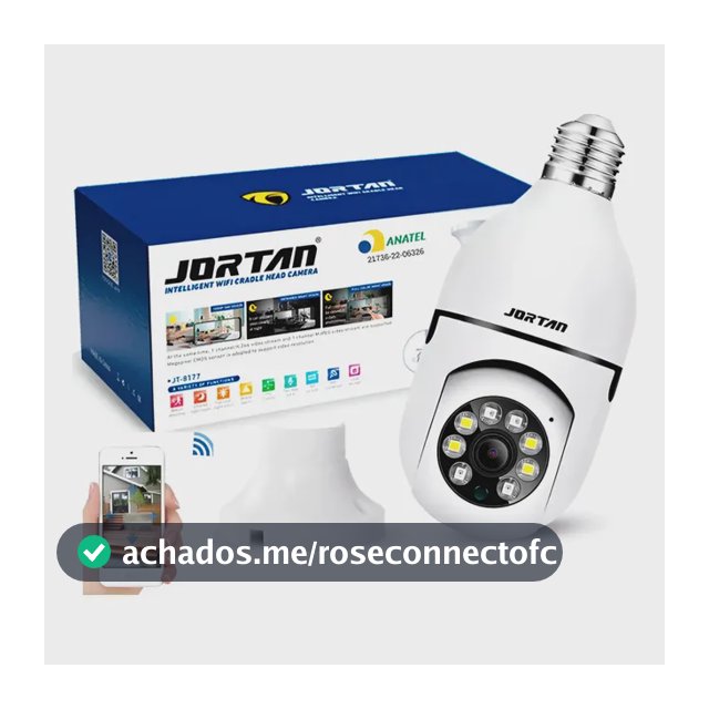 Câmera Lâmpada Segurança Inteligente Visão Noturna Hd Wifi Cor Branco