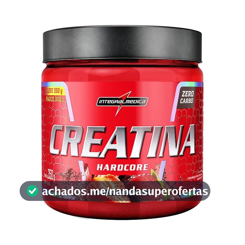 Creatina Integralmédica Monohidratada Hardcore em pó sabor Morango x 350g