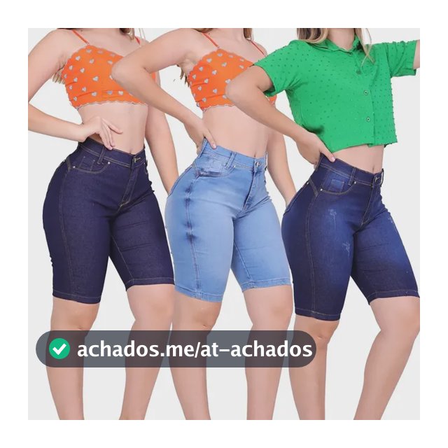 Kit 3 Bermuda Feminina Ciclista Jeans Lycra (até O Joelho)