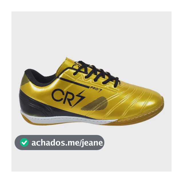 Chuteira Infantil De Futsal Dourada