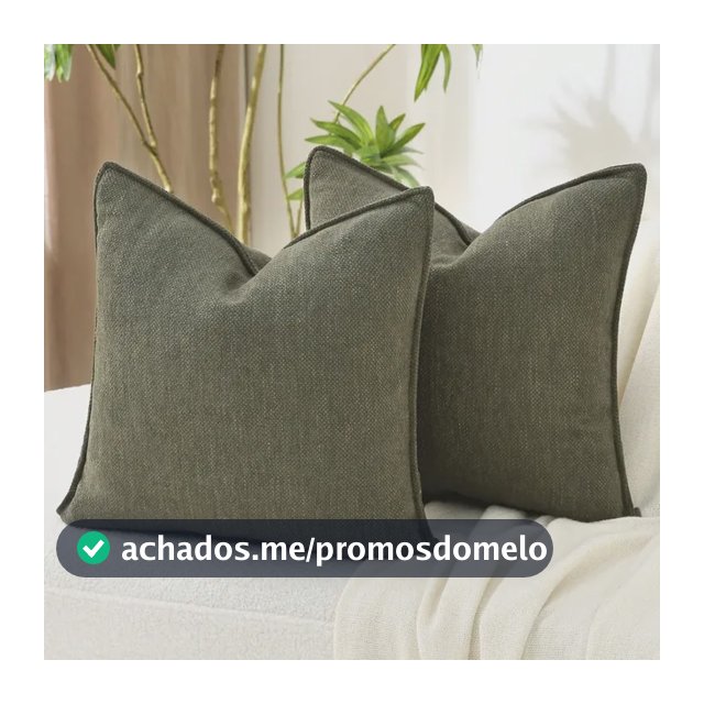 Capa Almofada Chenille Decorativa Dark-green Liso