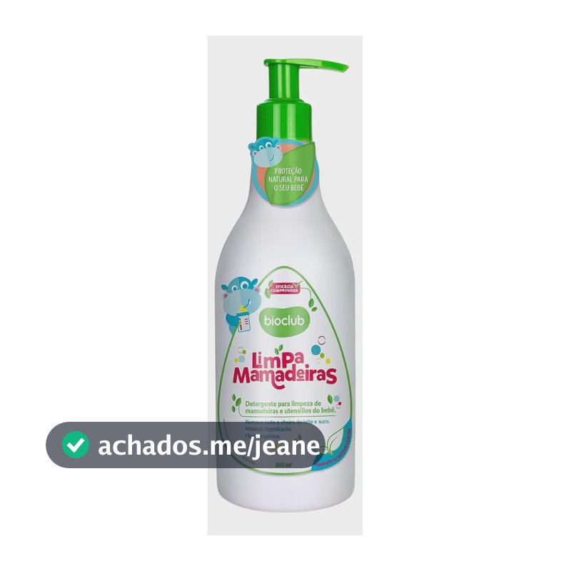 Limpa Mamadeira Detergente Sabão Orgânico Bioclub 500ml