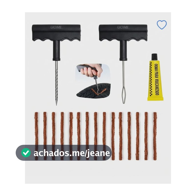 Kit Reparo Pneu Carro E Moto Remendo Macarrao +10 Refis Furo