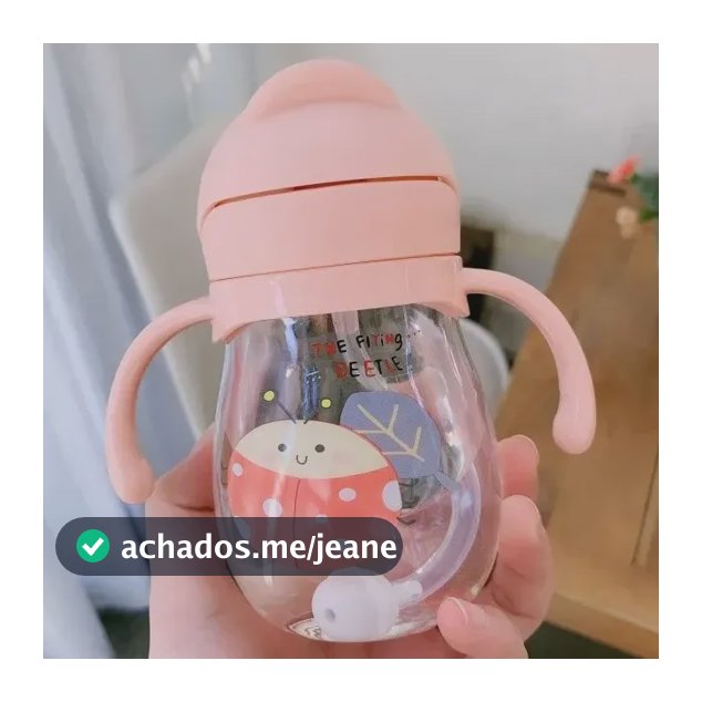 Copo De Treinamento Para Bebês Com Canudo E Alça Sippy Cup 3 Rosa