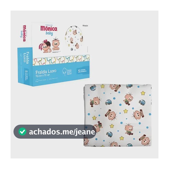 Kit 5 Unidades De Fraldas De Pano Turma Da Mônica Bebê Luxo