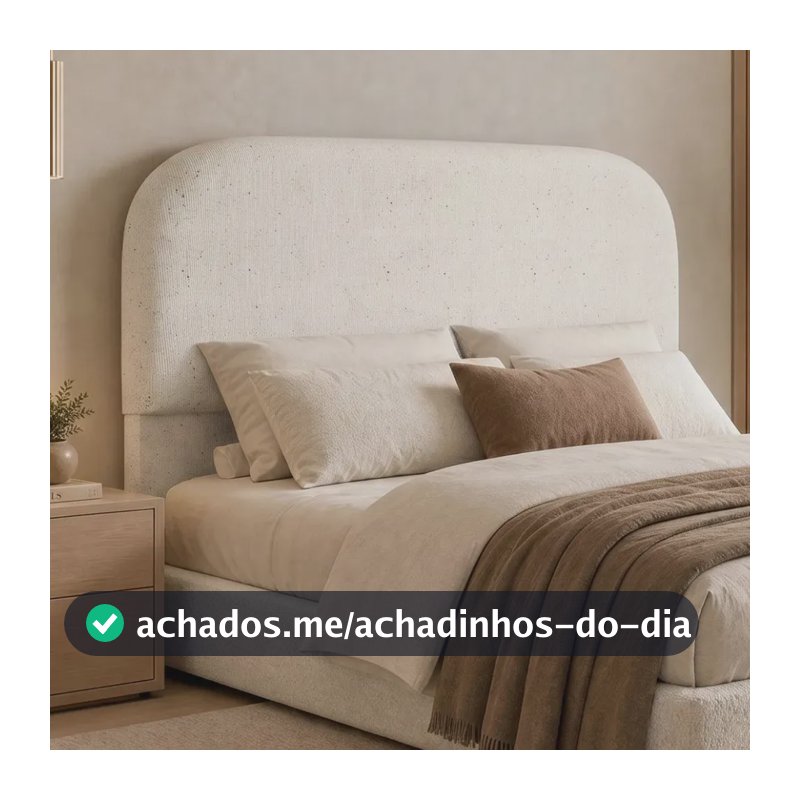 Cabeceira Cama Box Queen 160cm Orgânica Lanna Linho Cru