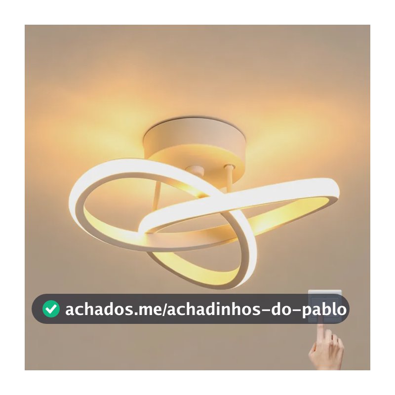 Luminaria Teto Led,pendente Lustre Moderna Para Quarto Sala 127/220v Branco