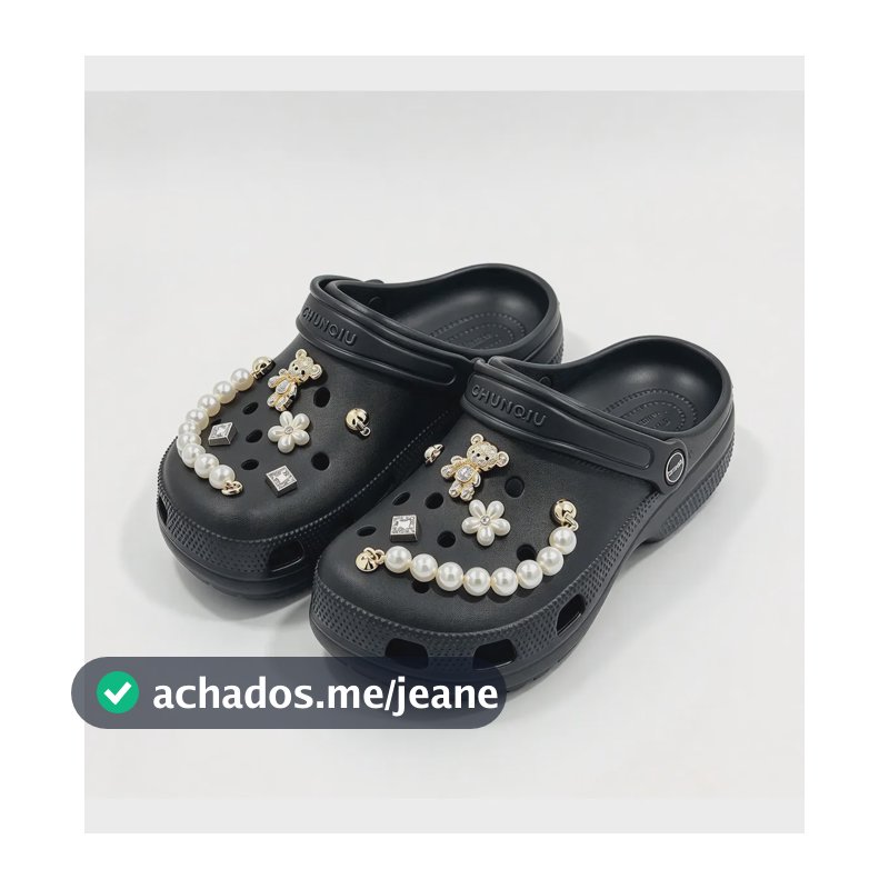 Babuche Sandalia Eva Leve Confortavel Antiderrap Acessorio Preto 37-38
