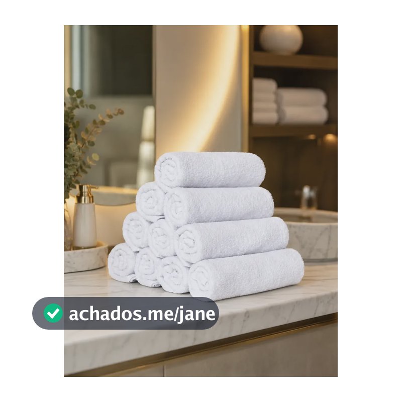 Kit 10 Toalhas De Rosto Salão De Beleza Barbearia Manicure Branco