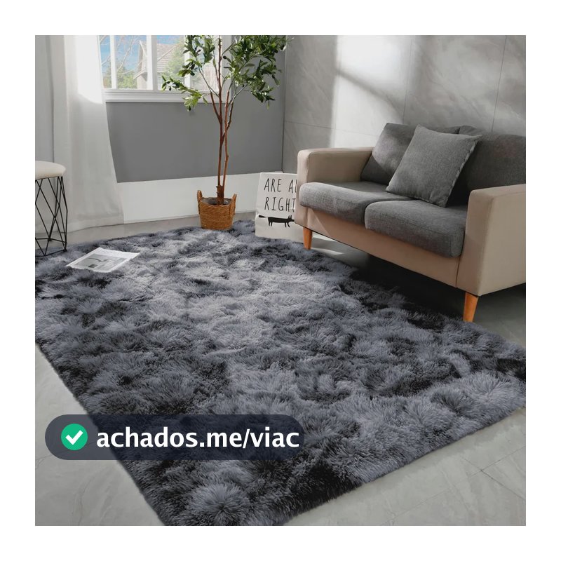 Tapete 2,00x1,50 Peludo Felpudo Sala E Quarto Cores Cor Cinza Mesclado Desenho Do Tecido Pelo Alto Casa Laura Enxovais Tapete Médio Para Sala