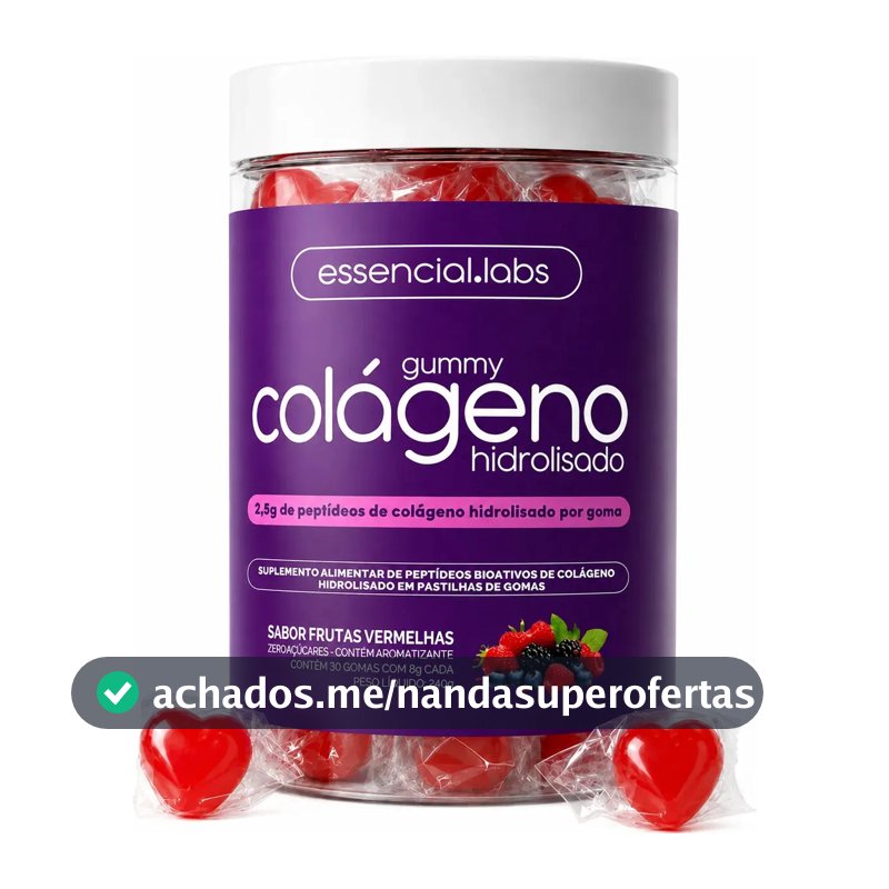 GUMMY de COLÁGENO VERISOL® com 2,5g de Peptídeos Bioativos por Gummy e Tecnologia Alemã - 30 Doses - Sabor Frutas Vermelhas