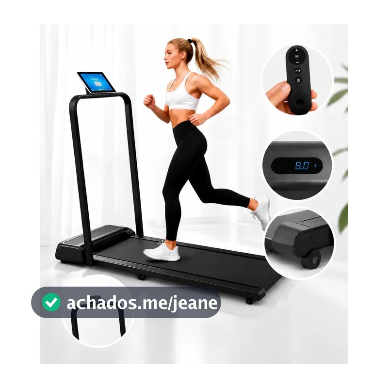 Esteira Elétrica Caminhada em Casa Dobrável Compacta 6km/h com Display LED e Controle Remoto Residencial