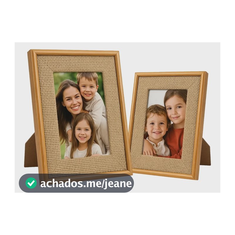 Kit 2 Porta Retratos Mesa 10x15 E 15x20 - Collections Marrom-claro Listras