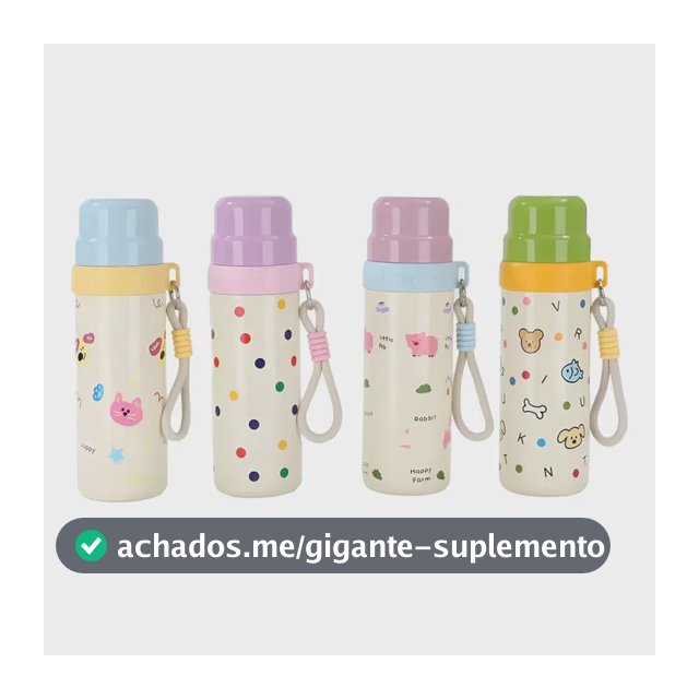 Garrafa Térmica Infantil 500ml Escolar Vacumm Alça + Copo
