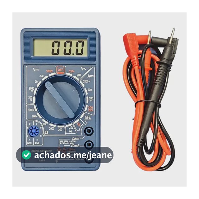 Multímetro Digital Profissional Portátil C/ Bip E Cabo Teste meter Brasfort 8522 / DT830B
